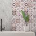 Walplus 35" x 24" PVC Peel & Stick Mosaic Tile Vinyl/PVC in Pink | 5.91 H x 5.91 W x 0.04 D in | Wayfair WT1562