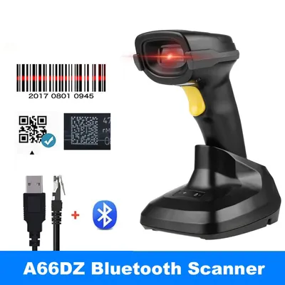 Holyhah – A60D Scanner de codes-barres portatif sans fil et A66D Bluetooth 1D/2D QR lecteur de