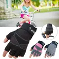 Gants de vélo demi-doigt coordonnants pour enfants et petites femmes gants de vélo de route gants