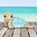 Exhart Hand Painted Sunning Beach Turtle Décor, 9.5 by 5.5 Inches Resin/Plastic in Blue/Brown | 5.5 H x 9.5 W x 7.5 D in | Wayfair 18219-RS