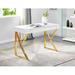 Everly Quinn Younts Desk Wood/Metal in Yellow | 30 H x 47 W x 22 D in | Wayfair 414ABD4210744CAC980F66CB0EA6E72F