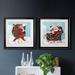 The Holiday Aisle® Santa & a Bay of Toys - 2 Piece Print Set Paper, Solid Wood in Black | 17.5 H x 35 W x 1.5 D in | Wayfair