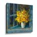 Charlton Home® Sunny Windowsill - Painting Print on Canvas Canvas, Faux Fur in Blue/Yellow | 10 H x 10 W x 2 D in | Wayfair