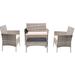 Red Barrel Studio® 4 Pieces Outdoor Patio Conversation Set Synthetic Wicker/All - Weather Wicker/Wicker/Rattan in Gray | Wayfair