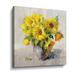 Charlton Home® Sunflower Still Life II on Gray - Painting Print on Canvas Canvas, Glass in Yellow | 24 H x 24 W x 2 D in | Wayfair