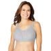 Plus Size Women's Cotton Back-Close Wireless Bra by Comfort Choice in Heather Grey (Size 52 DDD)