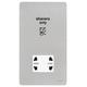 Schneider Electric Ultimate Screwless Flat Plate - Shaver Socket, Dual Voltage, 115/230V, GU7490WSS, Stainless Steel with White Insert