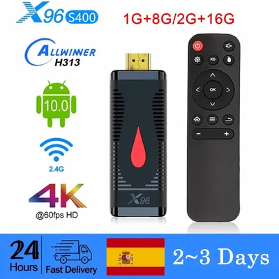 X96 S400-Smart TV Stick Allwinner H313 4K Android 10 TV BOX 2.4G Wifi 2 Go 16 Go Fire TV