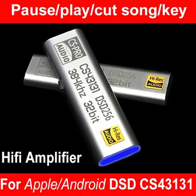HiFi CS4313 DSDMatte Radiateur Sauna Amplificateur de Téléphone Décodage USB 32Bit 384KHz Type-c à
