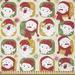 East Urban Home Ambesonne Christmas By The Yard, Cheerful Faces Of The New Year Santa Claus Snowman & Elves In Red Party Hats in White | Wayfair