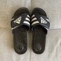 Adidas Shoes | Adidas Sliders - Black And White Classic | Color: Black/White | Size: 8