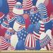 East Urban Home Ambesonne USA Fabric By The Yard, Traditional Easter Eggs w/ American Flag Pattern Motherland Print in White | 36 W in | Wayfair