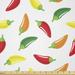 East Urban Home Peppers By The Yard, Chili Pepper Pattern w/ Colorful Digital Vegetable Art Design Composition Vegan in White | 36 W in | Wayfair