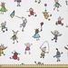 East Urban Home Ambesonne Colorful Fabric By The Yard, Playing In The Field Doodle Colorful Cartoon Style Having Fun Image, Square | 36 W in | Wayfair