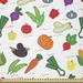 East Urban Home Vegetable Fabric By The Yard, Cartoon Food w/ Dashed Lines Colorful Healthy Zucchini Peppers Illustration, Square | 36 W in | Wayfair