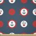 East Urban Home Ambesonne Anchor Fabric By The Yard, Nautical Pattern w/ Steering Wheels Big Red Polka Dots Hearts Sea Love, Square | 36 W in | Wayfair