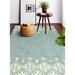 Blue/Green 60 x 0.75 in Area Rug - Birch Lane™ Ismael Geometric Handmade Tufted Wool Teal Area Rug Wool | 60 W x 0.75 D in | Wayfair