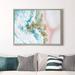 Mercer41 Sunday Ocean Textured Metallic by Martin Edwards - Floater Frame Painting Print on Canvas Wood/Canvas in Blue/Brown/Pink | Wayfair
