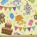 East Urban Home Ambesonne Happy Birthday Fabric By The Yard, Cartoon Funny Cats & Party Flags w/ Stars Presents Cake | 58 W in | Wayfair