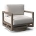 Bernhardt Tanah Teak Swivel Patio Chair w/ Cushions Wood in Gray | 26 H x 32 W x 31 D in | Wayfair O1202S_6012-000