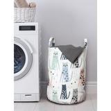 East Urban Home Ambesonne Leopard Laundry Bag, Irregular Cat Drawings w/ Strokes & Spots Triangular Motifs & Paws Doodle | 19 H x 13 W in | Wayfair