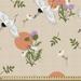 East Urban Home Ambesonne Nature Art By The Yard, Flying Storks Pattern Purple Wildflowers & Suns Images On Beige Background | 36 W in | Wayfair