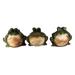 Trinx Set Of 3 See No, Hear No, Speak No Evil Frogs Figurine Porcelain/Ceramic in Green/White | 4.75 H x 2.25 W x 2.25 D in | Wayfair