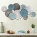 Sand & Stable™ Multi-Color Metal Abstract Flower Wall Decor Metal in Blue/Gray/White | 24.8 H x 48.03 W x 2.56 D in | Wayfair