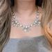 J. Crew Jewelry | J Crew Chunky Crystal Jeweled Floral Necklace | Color: Gold/White | Size: Os