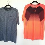 Under Armour Shirts | 2 Ua Under Armour Threadborne Shirts Mens Sz Xxl | Color: Black/Orange | Size: Xxl