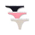 Tommy Hilfiger Women's 3P Thong Print Panties, Desert Sky/Ditsy Floral/Hamp Pink, XS