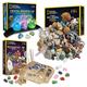 NATIONAL GEOGRAPHIC Geology Bundle - 3 Rock, Fossil and Crystal Kits, Grow Crystals, Start a Rock, Mineral, & Fossil Collection, & Dig Up 15 Real Gemstones, Great STEM Science Kit for Boys and Girls