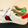 Gucci Shoes | Gucci Velcro Ace Sneakers | Color: Green/White | Size: 5bb