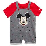 Disney Matching Sets | Disney Baby Mickey Overalls | Color: Gray/Red | Size: 18mb