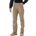 AKARMY Men's Waterproof Hiking Pants,Tactical Combat Military Pants Outdoor Work BDU Cargo Pants Multi-Pocket Workwear G4WF Khaki 30