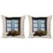 East Urban Home Ambesonne Country Throw Pillow Cushion Cover Pack Of 2, Mediterranean Style Window Open Shutters Image French Urban Life Theme Print | Wayfair
