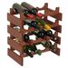 Symple Stuff Geis 16 Bottle Solid Wood Floor Wine Bottle Rack Wood/Solid Wood in Brown | 19.125 H x 17.625 W x 10.75 D in | Wayfair