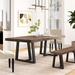 Wade Logan® Miesville Dining Table Wood in Black/Brown/Gray | 30 H x 84 W x 42 D in | Wayfair 39DC3B6FE4004CB1AE3A200B6005F6B2