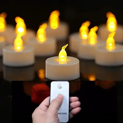 Bougie LED sans flamme réaliste avec télécommande petite bougie à piles fausse bougie pour mariage