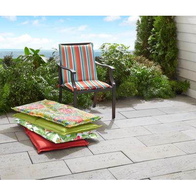 BH Outdoor Performance Flanged Hinged Cushion by BrylaneHome in Willow Patio Chair Outdoor Seat Pad