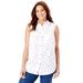 Plus Size Women's Perfect Button Down Sleeveless Shirt by Woman Within in White Multi Anchor (Size 34/36)