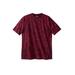 Men's Big & Tall Shrink-Less™ Lightweight Crewneck T-Shirt by KingSize in Red Marble (Size XL)