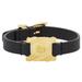 Gucci Jewelry | Gucci Gg Textured Metal & Leather Bracelet Black | Color: Black/Gold | Size: 8.25" Long