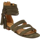 Wide Width Women's The Eleni Sandal by Comfortview in Dark Olive (Size 7 1/2 W)