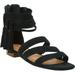 Wide Width Women's The Eleni Sandal by Comfortview in Black (Size 10 W)