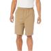 Men's Big & Tall Comfort Flex Full Elastic Shorts by KingSize in Dark Khaki (Size 8XL)