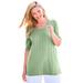 Plus Size Women's Pointelle Scoopneck Tee by Woman Within in Sage (Size 22/24) Shirt