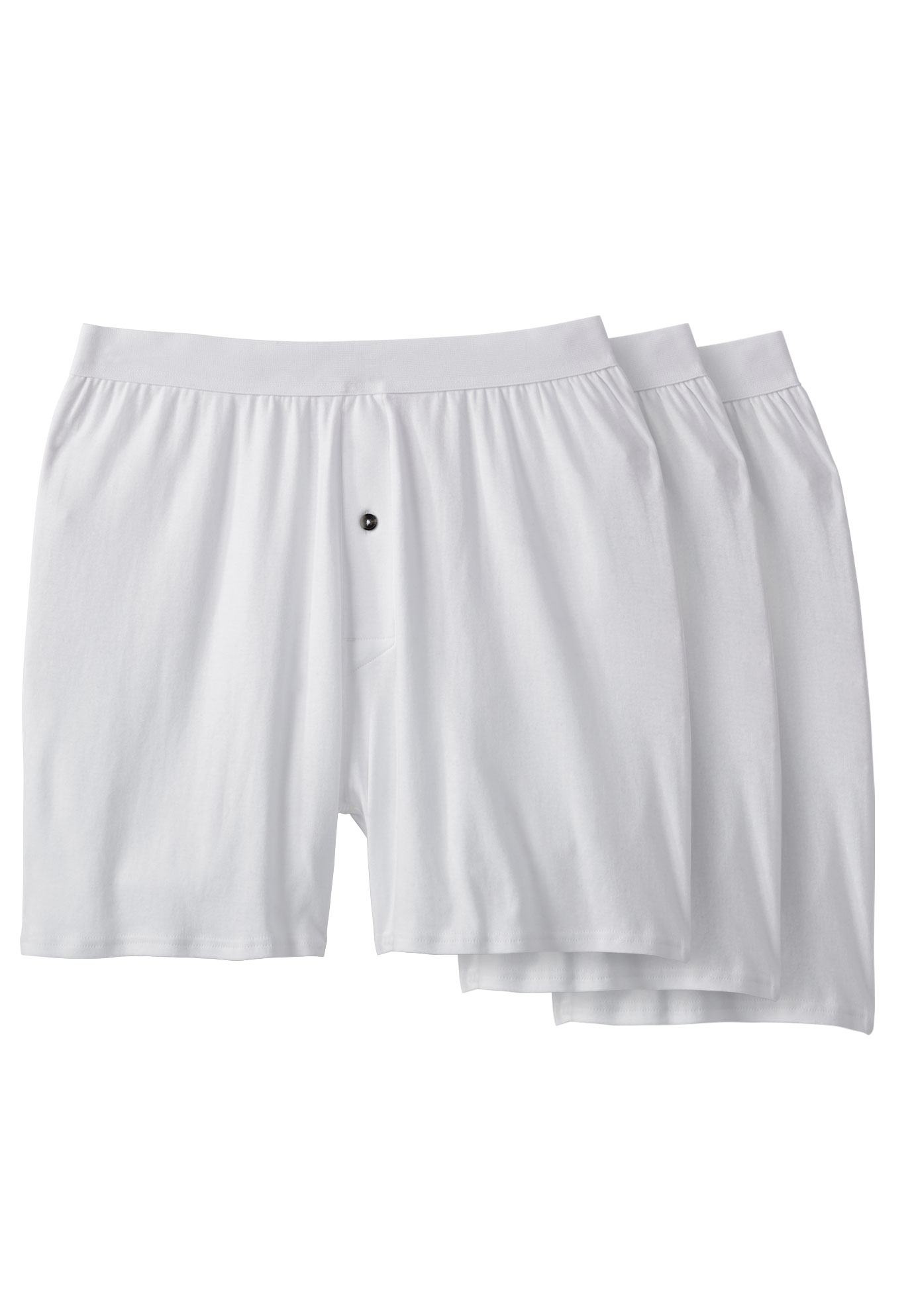 Men's Big & Tall 3-Pack Cotton Boxers by KingSize in White (Size 7XL)