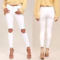 Free People Jeans | Free People White Denim Skinny Jeans 30 | Color: Cream/White | Size: 30