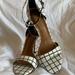 Anthropologie Shoes | Euc Vicenza Windowpane Pump Sandals | Color: Black/White | Size: 38eu